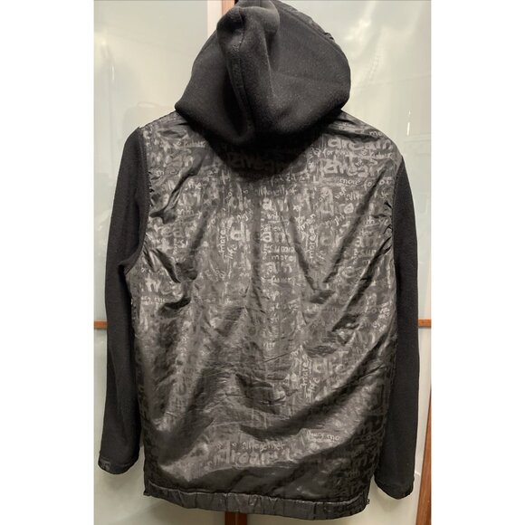 Desigual Black Reversible Hooded Full Zip Up Black Windbreaker Jacket Size S - Picture 4 of 14